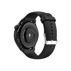 yanghongyua 22 mm Uhrenarmbänder für amazfit GTR 3, Silikon-Ersatzarmband kompatibel für Samsung Galaxy Watch3 45 mm, elastisches Armband für Huawei Watch 3/Garmin vivoactive 4. (Schwarz) von yanghongyua