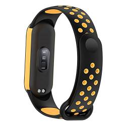 yanghongyua Silikonband für Xiaomi Mi Band 7 Metallnagelschnalle Austauschbares Silikonband für Xiaomi Mi Band 7. (Schwarz/Gelb) von yanghongyua