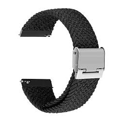 yanghongyua Universelles 22-mm-Uhrenarmband, austauschbares Nylon-Uhrenarmband für Samsung Galaxy Watch 3 45 mm mit Metallschnalle, Nylon-Uhrenarmband für Garmin vivoactive 4. (Schwarz) von yanghongyua