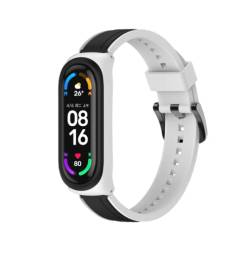 yanghongyua das zweifarbige Silikonarmband von ist für Xiaomi Mi Band 6/5/4/3 geeignet, und das austauschbare Silikonarmband mit Metallschnalle ist für Mi Band 6/5/4/3 geeignet. (Schwarz/weiß) von yanghongyua