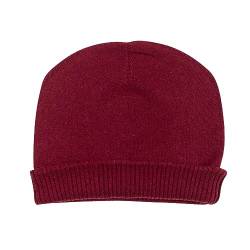 yanopurna Kaschmir Mütze – aus 100% Kaschmirwolle, Cashmere Beanie handgewebt aus Nepal, Unisex, Handwäsche, Dunkelrot von yanopurna