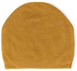 yanopurna Kaschmir Mütze – aus 100% Kaschmirwolle, Cashmere Beanie handgewebt aus Nepal, Unisex, Handwäsche, Kopfumpfang 57–58 cm, entspricht Gr. M, Curryfarben von yanopurna