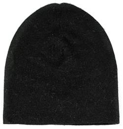 yanopurna Kaschmir Mütze – aus 100% Kaschmirwolle, Cashmere Beanie handgewebt aus Nepal, Unisex, Handwäsche, Schwarz von yanopurna