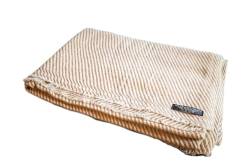 yanopurna Kaschmir Schal – aus 100% Kaschmirwolle, 68x190 cm, Cashmere Schal handgewebt aus Nepal, Unisex, Handwäsche, Hellbraun, Gestreift von yanopurna