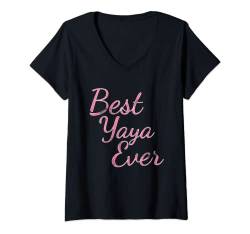 Damen Beste Yaya aller Zeiten T-Shirt mit V-Ausschnitt von yaya