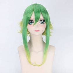 ydound Anime Coser Perücke 3 Stile Perücken Vocaloid Gumi Perücke Cosplay Kostüm Frauen Gelb - Grün Farbverlauf Lange Länge Synthetisches Haar Vocaloid Gumi Perucas DM274 (Color : DM274) von ydound