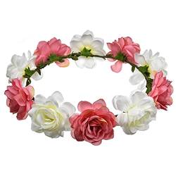 Blumen-Haarband mit realistischer Rose, leichte Kronengirlande, modischer Blumenkopfschmuck von yeeplant