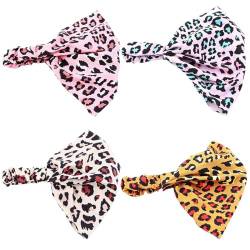 Elastisches Kopfband mit überkreuztem Kreuz: Leopardenmuster, Stretch-Stirnband für Damen, Yoga, 4 Stück von yeeplant