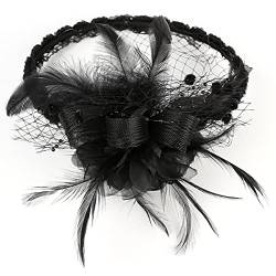 Fascinator mit Federn, Netzstoff, modische Requisite, Vintage-Stirnband, Foto, einfach für Damen von yeeplant