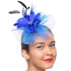 Handgefertigter Fascinator aus Netzstoff, Kunstfedern, modisch, leicht, für Hochzeit, Braut, Tee, dekorativer Haarreif von yeeplant