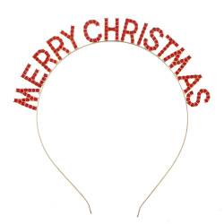 Weihnachts-Strass-Stirnband, Buchstabe, modisch, Haarreif, Party, dünn, Weihnachtsaccessoire von yeeplant
