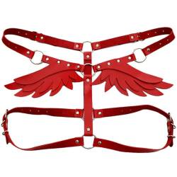 Wing Hollow Gothic Harness for Women: Adjustable Ladies Strap Belt Bra Chest Harness, Einheitsgröße, Polyurethan von yeeplant