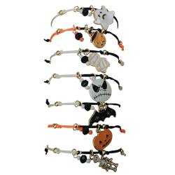 yeeplant 7 x geflochtene Strang-Armbänder aus Legierung – Halloween-Schnurarmband, Metalllegierung, Kein Edelstein von yeeplant