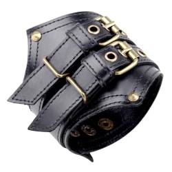 yeeplant Handgefertigtes Vintage-Armband für Herren, Kunstleder-Armband, Kunstleder und Metall, Kein Edelstein von yeeplant