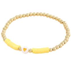 yeeplant Herz Einfaches böhmisches Freundschaftsarmband Perlenarmband Stretch Mode Armband, CCB (kupferbeschichtete Perlen) + Keramik, Kein Edelstein von yeeplant