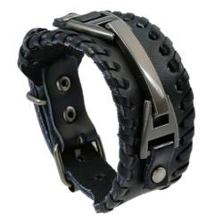 yeeplant Modisches Kunstleder-Manschettenarmband für Herren, Legierung, Punk-Armreif für Herren, PU-Leder (Kunstleder) + Legierung, Kein Edelstein von yeeplant