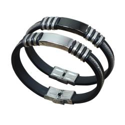 yeeplant Titan-Stahl-Armband für Herren, schlichtes modisches Armband für Damen, 2 Stück, Titanstahl, Kein Edelstein von yeeplant