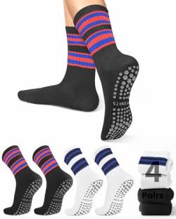 yeuG Griffsocken für Damen, Pilates-Socken mit Griffen, offene Oberseite, rutschfeste griffige Socken für Yoga, Barre, Lagree, Schwangerschaft, Zumba von yeuG