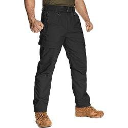 yeyity Cargohose Herren Ripstop Militär Taktische Hose Stretch Outdoor Hosen für Herren Leichte Arbeitshose Männer Wandernhose(9923,Black,40) von yeyity