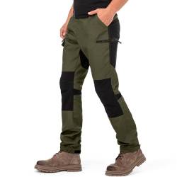 yeyity Wanderhose Herren Outdoor Hosen Robust Atmungsaktiv Langlebig Taktische Hose Arbeitshosen Männer zum Outdoor-Aktivitäten und Außenarbeiten(9925,Amy Grün,L) von yeyity