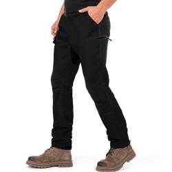 yeyity Wanderhose Herren Outdoor Hosen Robust Atmungsaktiv Langlebig Taktische Hose Arbeitshosen Männer zum Outdoor-Aktivitäten und Außenarbeiten(9925,Schwarz,2XL) von yeyity