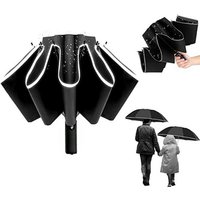 yhroo Taschenregenschirm Großer winddichter Faltschirm für Herren und Damen, wasserdicht, 210T Teflon-Beschichtung 105 cm Spannweite 12 Rippen Schirm von yhroo