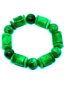 yigedan Elastisches Armband mit grünen Jadeperlen von yigedan
