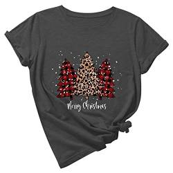 Weihnachts T-Shirt Damen Weihnachtswichtel Elfen Print Kurzarm Rundhals Weihnachts Tshirt Weihnachten Mädchen Xmas Festliches T-Shirt Christmas Shirt von yiouyisheng