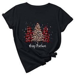 Weihnachts T-Shirt Damen Weihnachtswichtel Elfen Print Kurzarm Rundhals Weihnachts Tshirt Weihnachten Mädchen Xmas Festliches T-Shirt Christmas Shirt von yiouyisheng