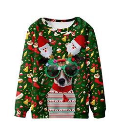 Weihnachtspullover Herren Lustig Weihnachten Sweatshirt Christmas Pullover Pärchen Weihnachtspulli Damen 3D Gedruckt Jumper Ugly Christmas Sweater Herbst Winter Sweatshirts von yiouyisheng