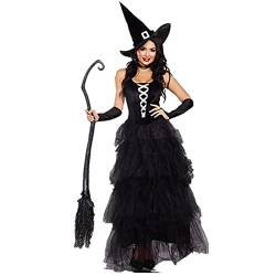 yiouyisheng Geisterbraut Halloween Kostüm Damen Kleid + Schleier Gothic Vampir Braut Kleid Hexe Cosplay Kostüm Karneval Horror Hochzeitskleid Zombie Cosplay Outift von yiouyisheng