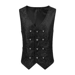 yiouyisheng Herren Paisley Weste Formelle Hochzeit Party Herrenweste Gothic Steampunk Trachtenweste Revers Weste für Herren Floral Jacquard gestreifte Anzug Weste von yiouyisheng