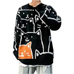 yiouyisheng Pullover Herren Strickpullover Herren Pullover Langarm Rundhals Pulli Herren Herbst Winter Weihnachten Strick Langarmshirt Vintage Männer Jumper Lässiger Y2K Sweater von yiouyisheng