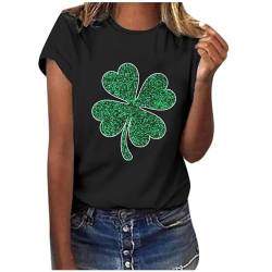 yiouyisheng St. Patricks Day T-Shirt Damen Kleeblatt Leprechaun Saint Patrick's Day Oberteile Irland St Patricks Day Shirt Mädchen Kostüme St. Patricks Day Tee Grün St. Patricks Day Outfit von yiouyisheng