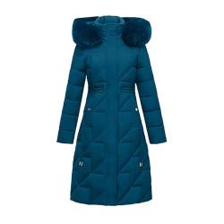 yiouyisheng Steppmantel Damen Wintermantel Warmer Steppmantel lang mit Kapuze Parka Winter Jacke Stepp Mantel Winterjacke Trenchcoat Steppjacke Winterparka Kapuzenjacke Outdoor von yiouyisheng