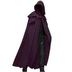 yiouyisheng Umhang mit Kapuze Lange Cape Vampir Kostüm Halloween Erwachsener Unisex- Gr. Large, Blau von yiouyisheng