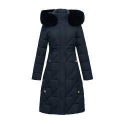 yiouyisheng Wintermantel Damen Lang Warmer Steppmantel lang mit Kapuze Parka Winter Jacke Stepp Mantel Winterjacke Trenchcoat Steppjacke Winterparka Kapuzenjacke Outdoor von yiouyisheng