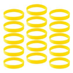 yotijar 15 Stück/Packung Einfache Silikon Armbänder Mode Gummiarmbänder - Gelb von yotijar
