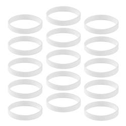 yotijar 15 Stück/Packung Einfache Silikon Armbänder Mode Gummiarmbänder - Weiß von yotijar