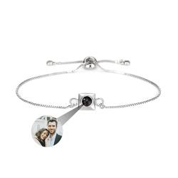 Benutzerdefinierte Foto Armband personalisierte Foto Sonnenblume Projektion Armband vierblättriges Kleeblatt Armband mit Bild innen 100 Sprachen Ich liebe dich Armband für Frauen/Geburtstag Geschenke von yrozvw