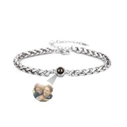 Benutzerdefinierte Foto Armband personalisierte Foto Sonnenblume Projektion Armband vierblättriges Kleeblatt Armband mit Bild innen 100 Sprachen Ich liebe dich Armband für Frauen/Geburtstag Geschenke von yrozvw