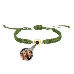 yrozvw Benutzerdefinierte Foto-Armband, individuelle Projektion Armbänder mit Foto benutzerdefinierte geflochtene Seil Armband mit Bild im Inneren 100 Sprachen Ich liebe dich für Frauen von yrozvw