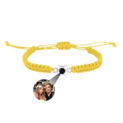 yrozvw Benutzerdefinierte Foto-Armband, individuelle Projektion Armbänder mit Foto benutzerdefinierte geflochtene Seil Armband mit Bild im Inneren 100 Sprachen Ich liebe dich für Frauen von yrozvw