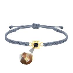 yrozvw Benutzerdefinierte Foto-Armband, individuelle Projektion Armbänder mit Foto benutzerdefinierte geflochtene Seil Armband mit Bild im Inneren 100 Sprachen Ich liebe dich für Frauen von yrozvw