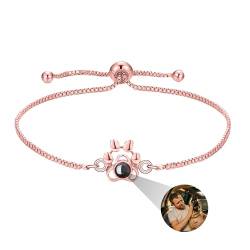 yrozvw Benutzerdefinierte Foto Projektion Armbänder,Personalisierte Hund Pfote Armbänder mit Bild innen,Benutzerdefinierte Hundeknochen Armbänder für Pet Lovers/Geburtstag/Weihnachten von yrozvw