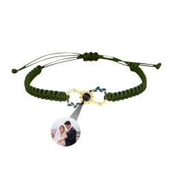 yrozvw Personalisierte Foto Armbänder benutzerdefinierte Bild Projektion Armbänder handgemachte geflochtene Bogen Seil Armband mit Bild im Inneren für Frauen Muttertag Geburtstag Jahrestag Geschenke von yrozvw