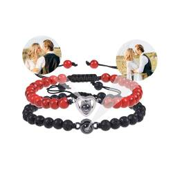 yrozvw Personalisierte Foto Armbänder benutzerdefinierte Bild Projektion Herz Armbänder mit Bild innen Matching Armbänder für Paare 100 Sprachen Ich liebe dich Armbänder für Männer/Frauen von yrozvw