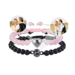 yrozvw Personalisierte Foto Armbänder benutzerdefinierte Bild Projektion Herz Armbänder mit Bild innen Matching Armbänder für Paare 100 Sprachen Ich liebe dich Armbänder für Männer/Frauen von yrozvw