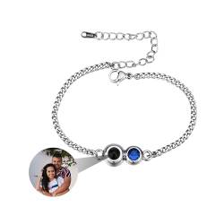 yrozvw Personalisierte Foto Armbänder benutzerdefinierte Projektion Armbänder mit Bild innen Customized Birthstone Armband 100 Sprachen Ich liebe dich Armband Geschenke für Frauen Weihnachten von yrozvw