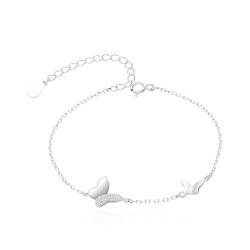 ysister Damen Armband 925 Sterling Silber Zirkonia Schmetterling Charm Armband Damen Armband 925 Sterling Silber Charm Armband Mädchen Armkette Armband Schmuck Geburtstagsgeschenk von ysister